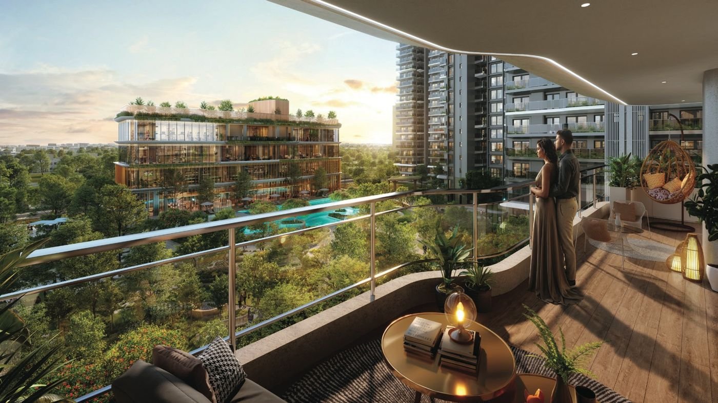 Wraparound curved balcony, artistic impression