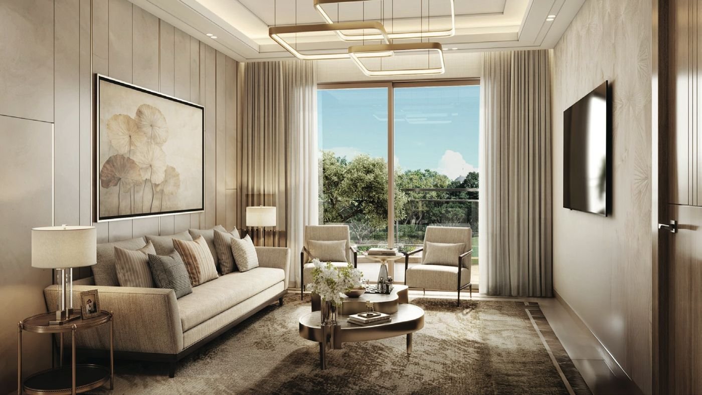 Living room, artistic impression